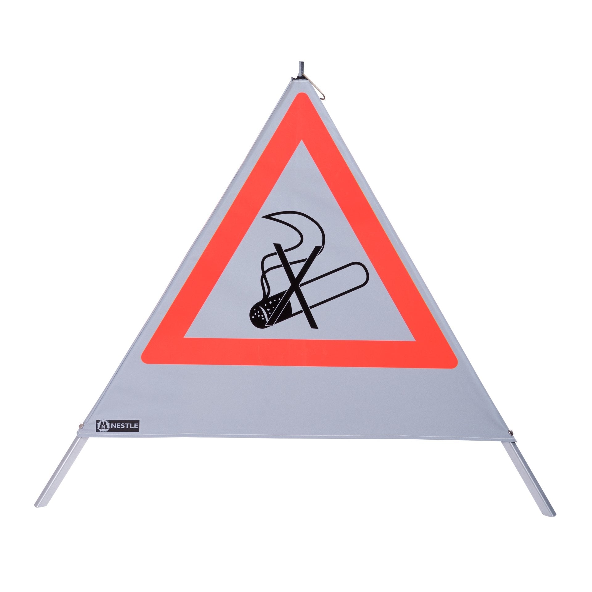 NESTLE Warnpyramide 90 cm, Rauchverbot (NZ01), retroreflektierend, mit Feder NESTLE Warnpyramide 90 cm, Rauchverbot (NZ01), retroreflektierend, mit Feder